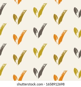checkmark on a background pattern silent vector for print. The background made out of origami style graphics. Simple geometric shapes background made of tick, checkmarks, hatching line.