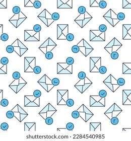 Checkmark on Envelope vector Email Check concept colored seamless pattern