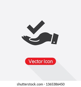 Checkmark On Hand Icon Vector Illustration Eps10