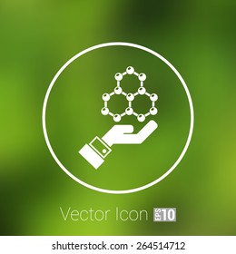 checkmark on hand web icon. vector design.