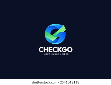 Checkmark on Letter G Logo Inspiration. Initial Letter G with Checklist Icon Symbol Logo Design. Approval and Verification Symbol for Corporate Business Identity. Alphabet Vector Logo Illustration.