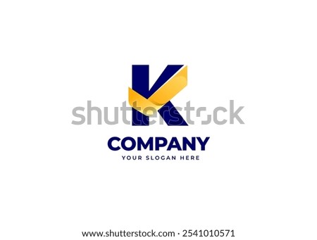 Checkmark on Letter K Logo Design Concept. Initial Letter K with Checklist Icon Symbol Logo Design. Approval and Verification Symbol for Corporate Business Identity. Alphabet Vector Logo Illustration.
