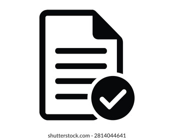 Checkmark Over Document Icon Showing Approval Or Completed Task