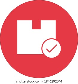 Checkmark, package, parcel icon vector image. Can also be used for Delivery and logistics. Suitable for use on web apps, mobile apps and print media.