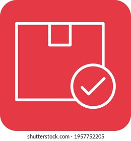 Checkmark, package, parcel icon vector image. Can also be used for Delivery and logistics. Suitable for use on web apps, mobile apps and print media.