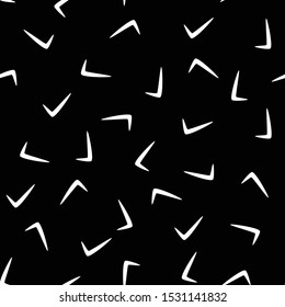 
checkmark pattern on black background seamless vector.
