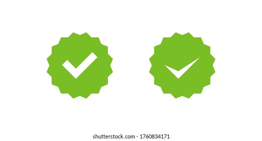 Checkmark right symbol tick icon in flat style. Profile verification set vector illustration