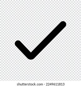 Checkmark, right, tick filled icon in transparent background, basic app and web UI bold line icon, EPS10