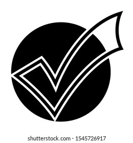 Checkmark in round icon design. Checkmark icon in trendy outline style design. Vector illustration.