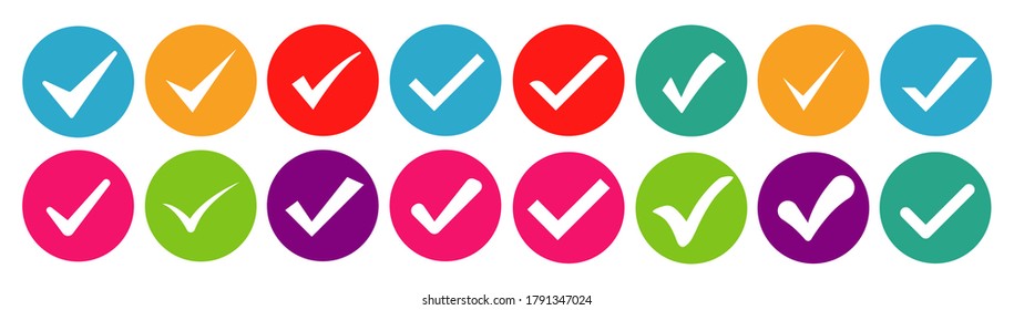 Checkmark set icon. Vector illustration.
