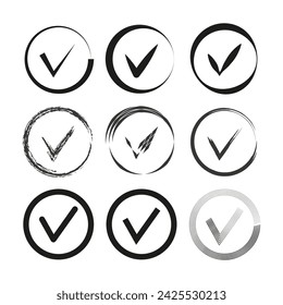 Icono de conjunto de marcas. Ilustración vectorial. EPS 10.