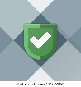 Checkmark Shield Adaptive icon Material Design illustration