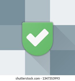 Checkmark Shield Adaptive icon Material Design illustration