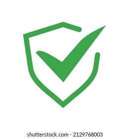 Checkmark and shield. Security and authentication. Vector.