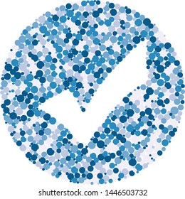 Checkmark sign color distributed circles dots illustration