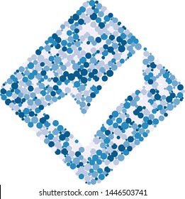 Checkmark sign color distributed circles dots illustration