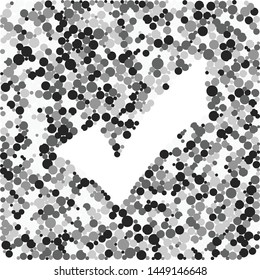 Checkmark sign color distributed circles dots illustration