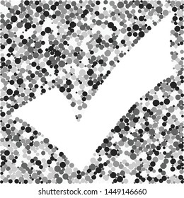 Checkmark sign color distributed circles dots illustration