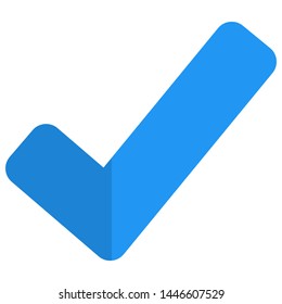 Checkmark sign with outline effect isolated on white background