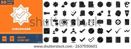 Checkmark Solid Editable Icons set. Vector illustration in modern thin solid style of checkmark icons: mark, tick, cross, etc