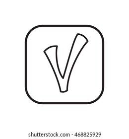 Checkmark in square icon in outline style isolated on white background. Click and choice symbol