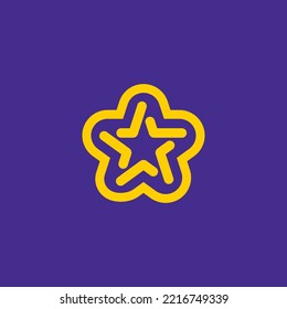 checkmark star logo. checklist successful monogram.