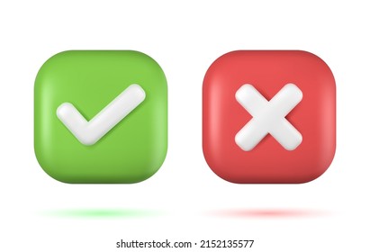 Check mark icon and cross sign Royalty Free Vector Image
