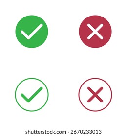 Checkmark Symbol. Correct, incorrect. Stock Illustration