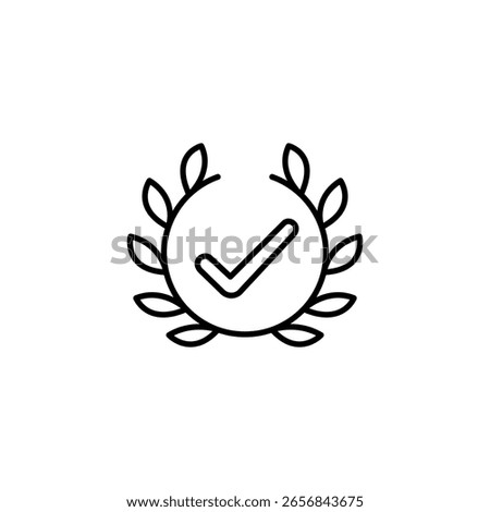 Checkmark Symbol Surrounded By A Floral Wreath On Transparent Backdrop