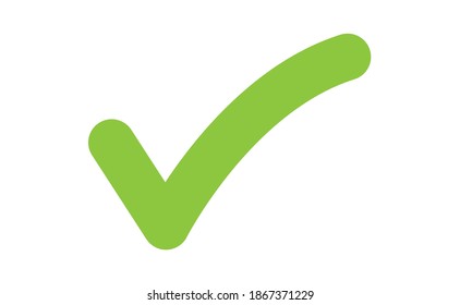 Checkmark tick green icon. Symbol of approval check mark.