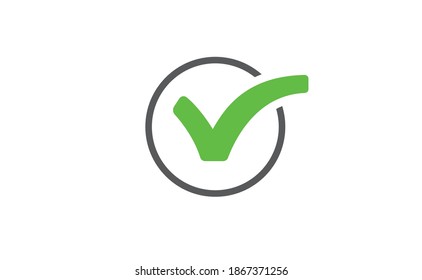 Icono de marca de verificación marque verde. Símbolo de marca de verificación de aprobación.