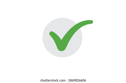 Checkmark tick green icon. Symbol of approval check mark.