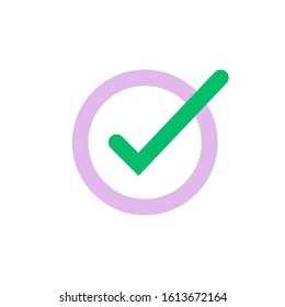 Checkmark or tick icon vector symbol line outline art, modern check mark design 