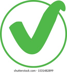 Checkmark or tick mark sign,  symbol. Acceptance, approval, right choice Illustration isolated on white. Vector Eps8