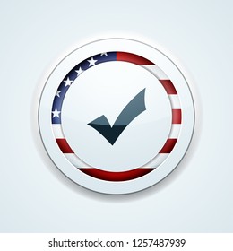 Checkmark USA flag button