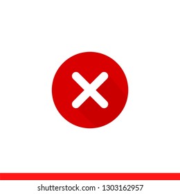 Checkmark vector icon, cross symbol. Simple, flat design for web or mobile app