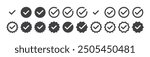 checkmark vector, checkmark icon set, approved symbol, checked checkbox mark, checkmark set, editable line.