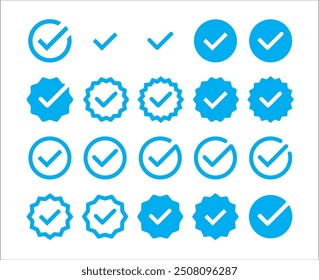 checkmark vector, checkmark icon set, approved symbol, checked checkbox mark, checkmark set, editable line.