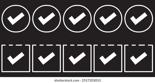 checkmark vector, checkmark icon set, approved symbol, checked checkbox mark, checkmark set,