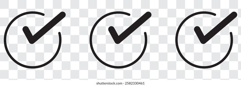 checkmark vector, checkmark icon set, approved symbol, checked checkbox mark, checkmark set