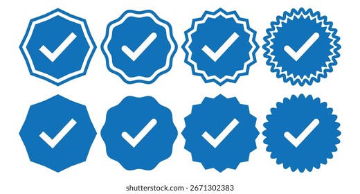 vetor de marca de seleção, conjunto de ícones de marca de seleção, símbolo aprovado, marca de caixa de seleção marcada, conjunto de marcas de seleção. símbolo de caixa de seleção assinar ilustração de vetor.