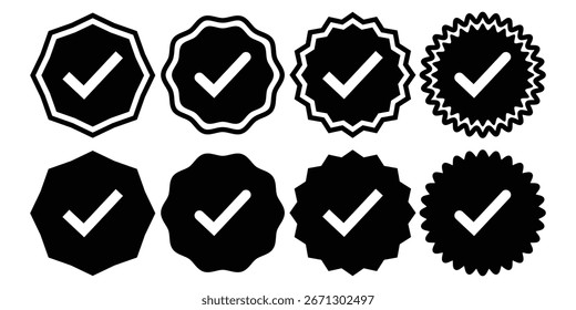 checkmark vector, checkmark icon set, approved symbol, checked checkbox mark, checkmark set. checkbox symbol sign vector illustration.