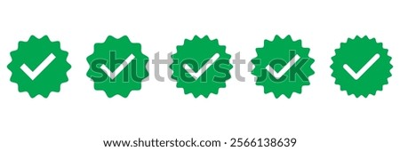checkmark vector, checkmark icon set, approved symbol, checked checkbox mark, checkmark set, editable line. green checkmark icon, green verify badge icon.