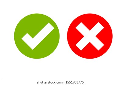 checkmark and x or confirm and deny circle icon button 