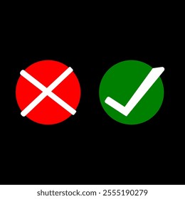 Checkmark and x mark icon for apps and websites.
