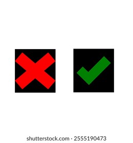 Checkmark and x mark icon for apps and websites.
