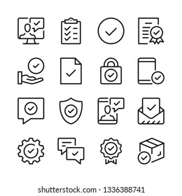 Checkmarks line icons set. Modern graphic design concepts, simple outline elements collection. Vector line icons