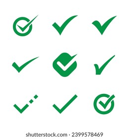 Checkmart icon set collection green