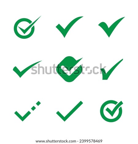 Checkmart icon set collection green