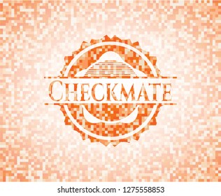 Checkmate abstract orange mosaic emblem